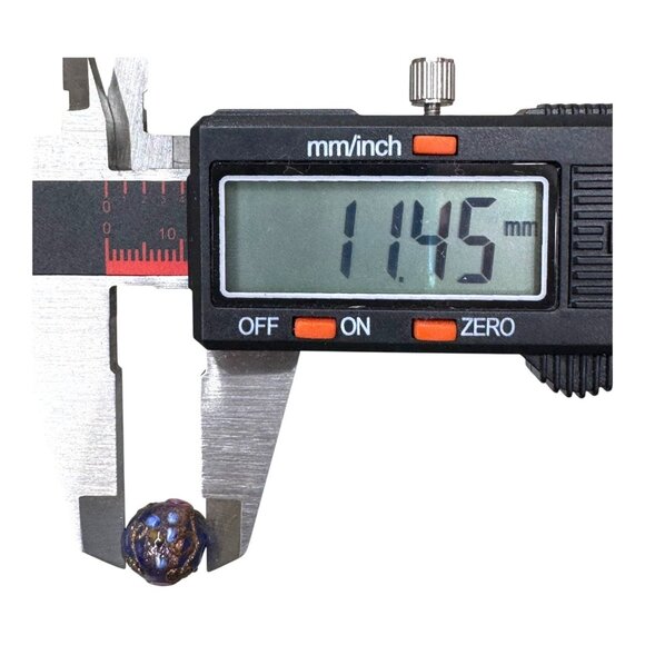 Lampwork Glass Beads Midnight Blue Rose Gold Swirl Artisan Jewelry Lot Of 19 - Picture 8 of 11